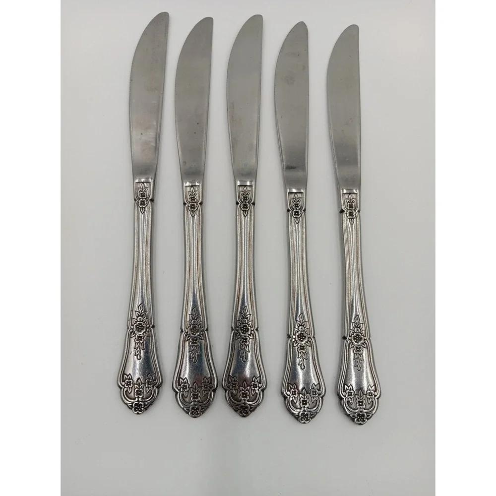 5pc Stanley Roberts ALEXIS Stainless Korea Floral Flatware